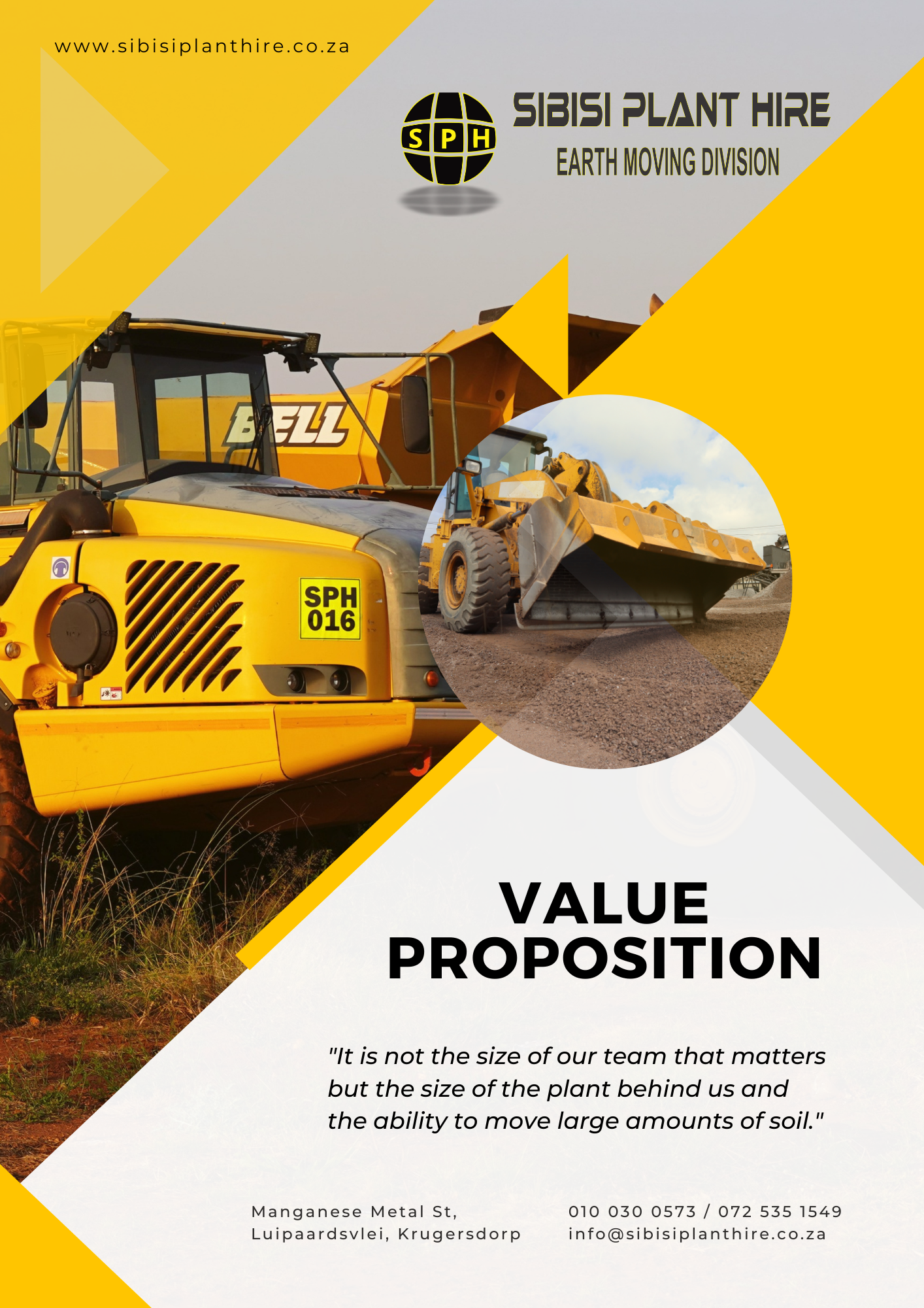 Sibisi Plant Hire Value Proposition